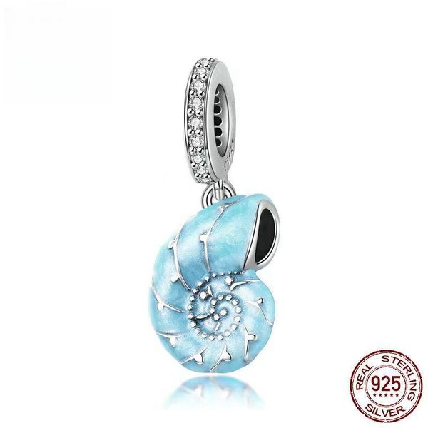 S925 bracelet de perles pendentif bricolage mignon bracelet pendentif de perles bleues