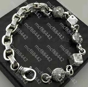 S925 Pulsera de plata esterlina Vintage National Wind Charm para hombres y mujeres Parejas Joyería 7jlf