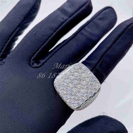 S925 Custom Silver Hip Hop Ring Iced Out Vvs Moissanite Men Bonne Qualité