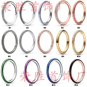 S925 Pan Jiaduola Sterling Sier Me-serie Kleurrijke ring met gelaagd paarringpaar als cadeau voor vriendin