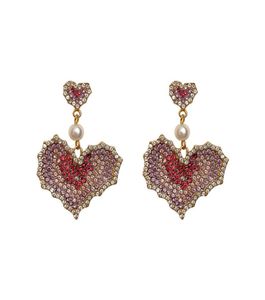 S925 personnalité coloré strass boucles d'oreilles mignon mode amour filles Eardrop exagéré boîte de nuit dames Stud pour Party3107810