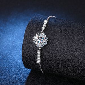 S925 Echte Moissanite -armband voor vrouwen 925 Sterling Silver Princess Cut Gra Diamond Luxe sieraden Jubileum Geschenk tennisbanden