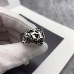 S925 Echte Zilveren Ring Paar Ring Nieuwste Product Ring Tijger Hoofd Gepersonaliseerde Stijl Mode-sieraden Supply2165