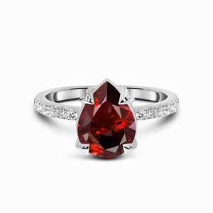 S925 anneaux en cristal rouge pour les femmes élégantes bague de fiançailles de mariage cadeau de saint valentin bijoux de conception de luxe