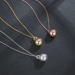 Collier pendentif boule en argent s925, chaîne de clavicule de styliste, bijoux cadeau pour femmes