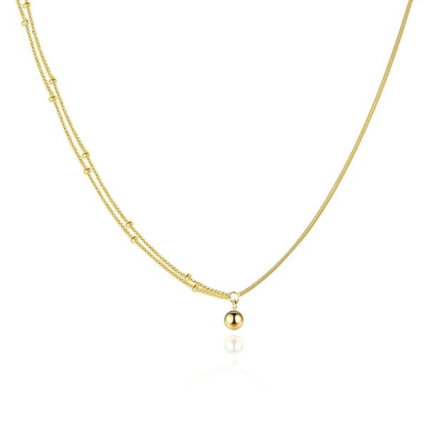 S925 Collar colgante de bolas de plata Luxury 18k Gold Women Collar de marca Europa y americana Collar cadena de collar Collar Collar Joya Joya Spc