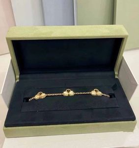 Bracelet pendentif à breloque en argent S925, avec diamant et non plaqué or 18 carats, 5 pièces, motif de fleurs, avec boîte à tampons PS7056A