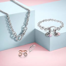 S925 Zilver Kleur Eeuwig symbool charms Armband DIY fit Pandora armbanden elegant voor vrouwen luxe designer Sieraden Gift met Originele doos