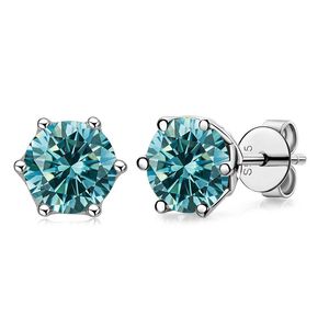 S925 zilveren oorbellen oorstop mode diamant diamant dames oorring sterling zilveren oordingen dame moissanite stud oorbellen zes-klauw studs bling klassiek 1ct oorring