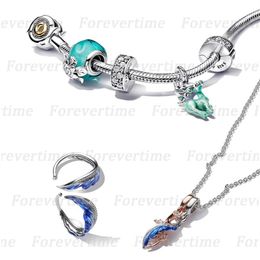 S925 Silver Games Charm Designer Bracelets para mujeres Cierras fluorescentes Pendientes colgantes Collar Pandoras Pulsera de hueso de la serpiente Joya de alta calidad