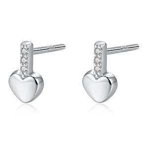 S925 Silver Heart Micro-set zirkoon stud oorbellen sieraden Koreaans delicaat 18K vergulde vrouwen luxe oorbellen cadeau