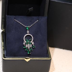 S925 Silver ingelegde Natuurlijke Emerald Necklace Collar Chain Modieus, voortreffelijk, nobel, elegant, damesstijl super mooi