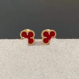 Boucle d'oreille en forme de mini fleur en argent S925 avec malachite en couleur plaquée or 18 carats pour femmes, bijoux de mariage, cadeau avec tampon de boîte PS7034