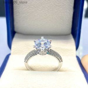 Bague demi-mur en argent Moissanite s925, sertie d'argent plaqué or 18 carats, bague demi-bras pour femmes, Q230909