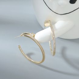 S925 zilveren naald grote cirkel cz zirkoon oorbellen stud schijnt kristal diamant 18k gouden nagel liefde klassieke luxe designer oorbel oorbellen oorbellen sieraden