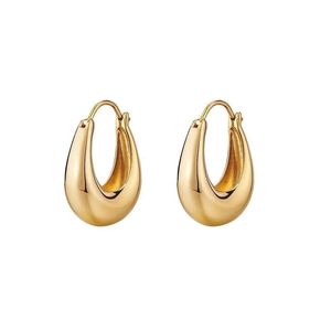 S925 zilveren naald designer oorbellen vrouwelijke retro temperament licht luxe veelzijdige Franse effen tij oor goud Fashion Charms
