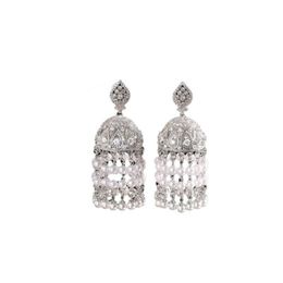 S925 Aguja De Plata Temperamento Retro Industria Pesada Micro Set Pendientes De Cortina De Cuentas De Circón Para Mujer Pendientes De Borla De Perlas Exquisitos Y De Alto Grado