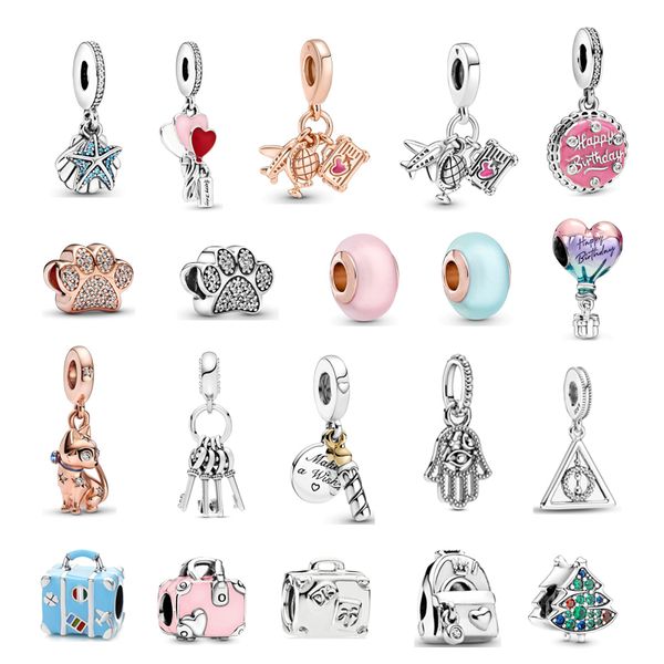 S925 Colgante de plata Charms Mujeres DIY Fabricación Fit Pandora Pulseras Brazaletes Cuentas de diseñador Joyería de moda Regalo de dama con caja