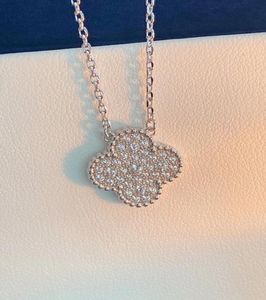 Collier pendentif fleur en argent S925 avec diamants scintillants pour femmes, bijoux de mariage, cadeau PS80685654003