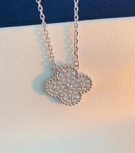 Collier pendentif fleur en argent S925 avec diamants scintillants pour femmes, bijoux de mariage, cadeau PS80685407755