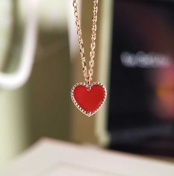 Collier pendentif en argent S925 avec agate rouge pour femmes, bijoux de mariage, cadeau avec tampon, boucle d'oreille PS3290A