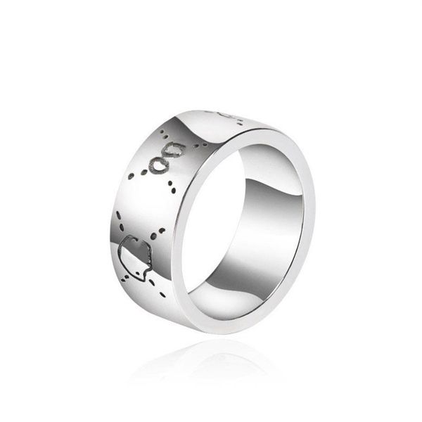 Anillo de calavera de plata S925, anillo de elfo de plata esterlina vintage para hombres y mujeres, tendencia hip-hop punk, anillo de pareja 238a