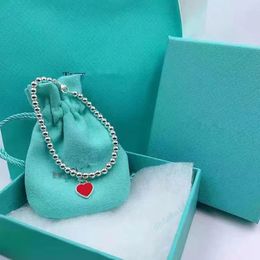 S925 Silver Tiffanyjewelry Heart Ketting Hart Email Blue Heart Love Bead Fashion Bracelet ketting Bracelet 16-19cm verstelbaar 310