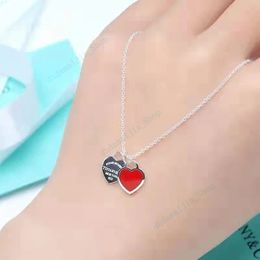 S925 Silver TiffanyJewelry Heart Collier Heart Email Bleu Coeur Love Load Fashion Bracelet Collier Bracelet 16-19CM