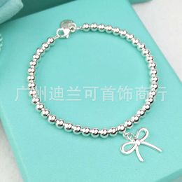 S925 Silver Tiffanyjewelry Heart Pendants Love Buddha Bead Bracelet Bownot Pulsera Femenina Pulsera popular de amor