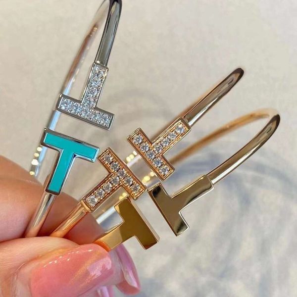 S925 Silver Tiffanyjewelry Heart Pendants Doble Pulsera Doble Instagram No desvanecido 18K Rose Gold Beimu Broadcast en vivo