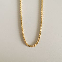 S925 zilveren twist chain mode gouden kleur touw ketting twisted chain hiphop choker