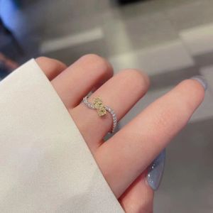 S925 zilveren gele kristallen bandringen voor dames meisjes bling diamanten charme elegante OL designer nagelring bruiloft sieraden