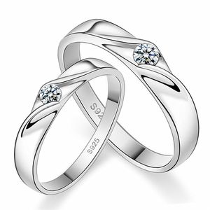 S925 Stempel Silber neue Damenmode Schmuck hochwertige Kristall Zirkon Ring für Männer und Frauen Paar Ring