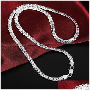 S925 Sterling Sier 2 Stuk 5Mm Fl Sideways Chain Ketting Armband Voor Vrouwen Mannen Mode-sieraden Sets Huwelijkscadeau