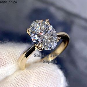 S925 Sterling Zilver 9K 10K 14K 18K Solid Gold Sieraden Solitaire Ovale Moissanite Ring Engagement Vvs Moissanite Verlovingsring