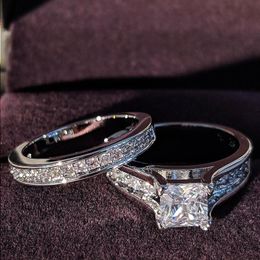 S925 Sterling silver bride Wedding Engagement Ring Sets For Women Bridal 2022 New Product Fashion Finger Wholesale Jewelry Dkkom