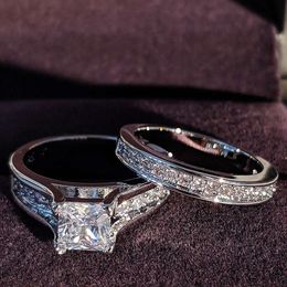 S925 Sterling Silver Bride Wedding Engagement Ring Ensembles pour femmes Bridal 2022 Nouveau produit Fashion Finger Bijoux en gros