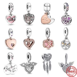 s925 Sterling Silver Charms Fit Pandora Bracelets Colliers Femmes DIY Faire Des Bijoux De Mode Amour Coeurs Perles De Mode Pandents Avec Boîte D'origine