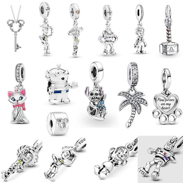 Abalorios de plata de ley s925, cuentas sueltas con cuentas para niños y mujeres, pulsera Pandora Original, colgante clásico, regalo de joyería de lujo para mujer DIY