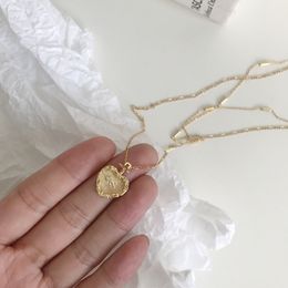 S925 argent sterling mode 18K or tendance amour coeur forme double clavicule chaîne collier pendentif femmes bijoux en argent Q0531
