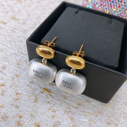 S925 Sterling Silver Gold 2 Couleurs Boucles d'oreilles étalon pour femmes rétro vintage les plus récentes Oorbellen Luxury Fashion créateur de boucles d'oreilles chinoises