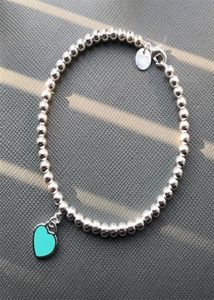 S925 argent sterling dames classique émail en forme de coeur étiquette 4m bracelet de perles cadeaux de vacances populaires européens et américains pour dames 208233043