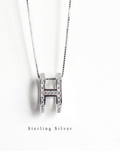 S925 Sterling Silver Letter H Pendant Temperament sleutelbeen Ketting Ketting Vrouwelijke sleutelbeen ketting Eenvoudige student Fashion Jewelry3975832