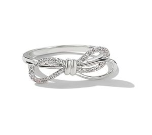 S925 sterling zilveren kleine speelse boogring voor vriendin Knop elegante diamanten vrouwelijke sieraden als verjaardagscadeau voor minnaar8514292