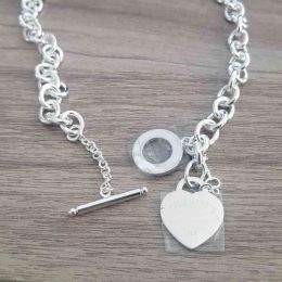 Collier d'amour en argent sterling S925, pendentif en forme de cœur, collier de luxe de styliste pour femmes, cadeau d'anniversaire de la saint-valentin