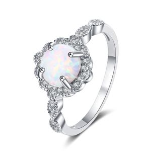 S925 Sterling Silver Luxury Australian Gem Set Diamond Ring European en American Personality Simple Women Opal Ring