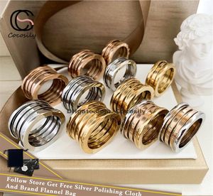 S925 Sterling Silver Luxury Wedding Ring Spiral Form Spring Ring Classic Noble Party Sieraden Kleurrijke Men Women Gold 18K Accessor2541759