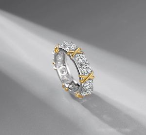 S925 Argent Sterling Micro-ensemble Diamant Tendance Couple Bague Lumière De Luxe Niche Haut de gamme Exquis Net Rouge Unisexe Bijoux Cadeau9831235