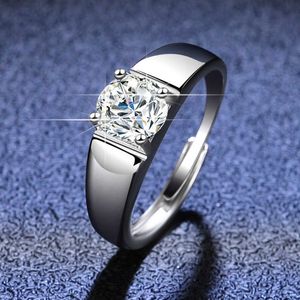 S925 Sterling Silver Mosonite Ring Classic Simple and Sfeerhy Mens Ring Wedding Ring armband sieraden