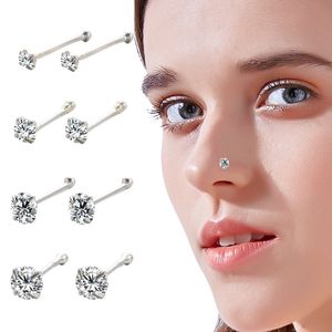 Anneau nasal en argent sterling S925 pour perforation des ongles, clous nasaux, 24 pièces par boîte = 12 paires par boîte